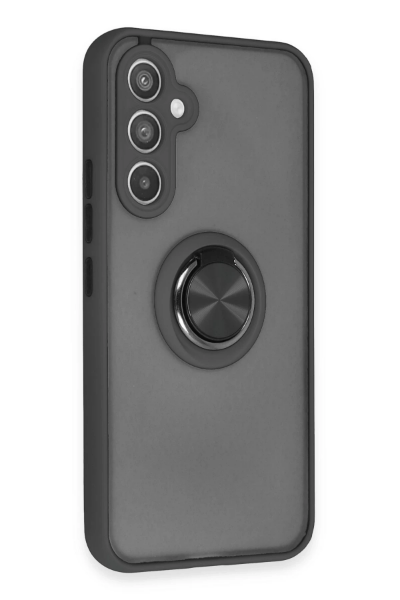 Newface Samsung Galaxy A54 5G Kılıf Montreal Yüzüklü Silikon Kapak - Siyah resmi