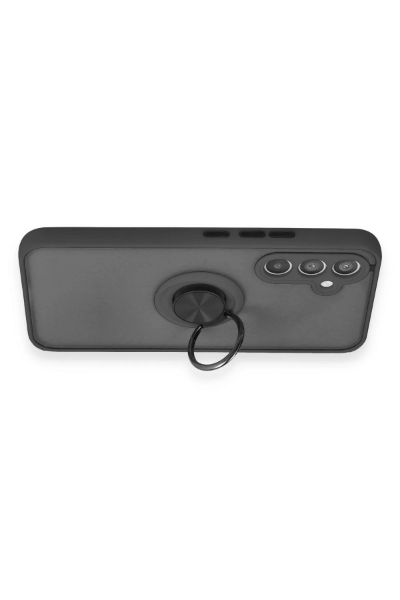 Newface Samsung Galaxy A54 5G Kılıf Montreal Yüzüklü Silikon Kapak - Siyah resmi