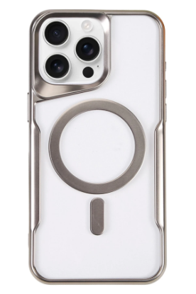 Newface iPhone 16 Pro Kılıf Boyi Magsafe Silikon Kapak - Gümüş resmi