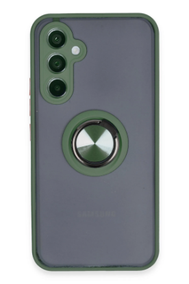 Newface Samsung Galaxy A54 5G Kılıf Montreal Yüzüklü Silikon Kapak - Yeşil resmi
