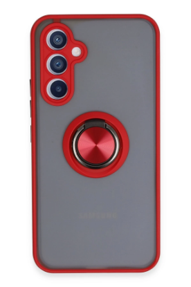 Newface Samsung Galaxy A54 5G Kılıf Montreal Yüzüklü Silikon Kapak - Kırmızı resmi