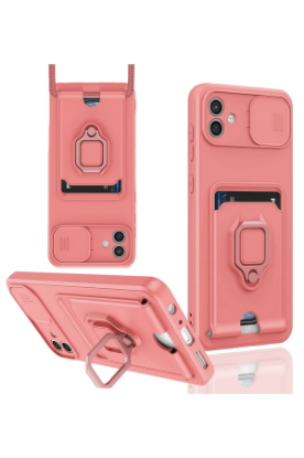 Newface Samsung Galaxy A05 Kılıf Zuma Kartvizitli Yüzüklü Silikon - Pembe resmi