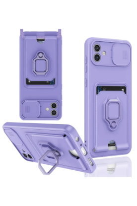 Newface Samsung Galaxy A05 Kılıf Zuma Kartvizitli Yüzüklü Silikon - Lila resmi