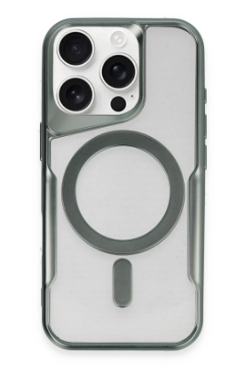 Newface iPhone 16 Pro Max Kılıf Boyi Magsafe Silikon Kapak - Yeşil resmi