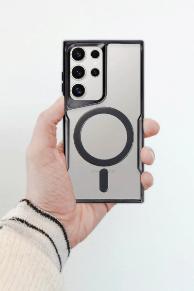 Newface Samsung Galaxy S24 Ultra Kılıf Boyi Magsafe Silikon Kapak - Lacivert resmi