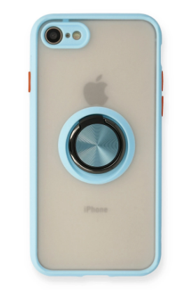 Newface iPhone 7 Kılıf Montreal Yüzüklü Silikon Kapak - Buz Mavi resmi