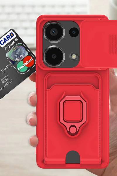 Newface Xiaomi Redmi Note 13 Pro 4G Kılıf Zuma Kartvizitli Yüzüklü Silikon - Yeşil resmi
