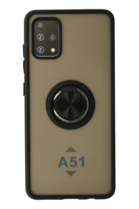 Newface Samsung Galaxy A51 Kılıf Montreal Yüzüklü Silikon Kapak - Siyah resmi