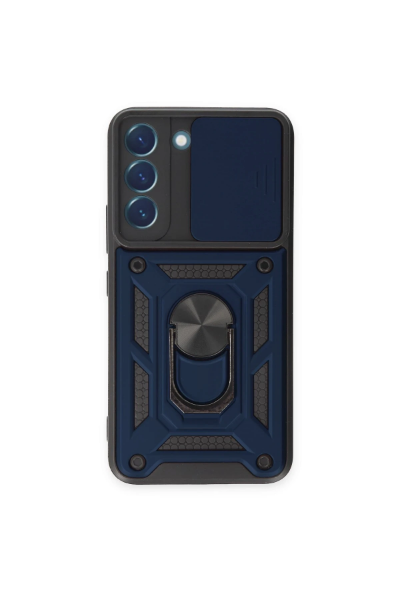 Newface Samsung Galaxy S23 Kılıf Pars Lens Yüzüklü Silikon - Lacivert resmi