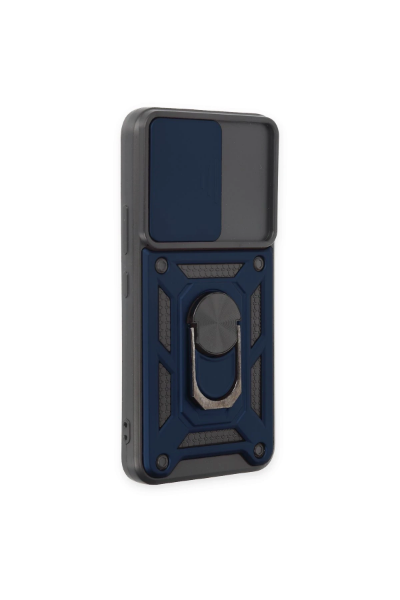 Newface Samsung Galaxy S23 Kılıf Pars Lens Yüzüklü Silikon - Lacivert resmi