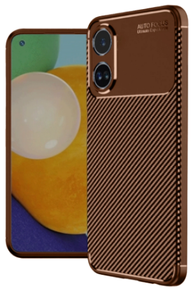 Newface Oppo A38 Kılıf Auto Focus Karbon Kapak - Kahverengi resmi