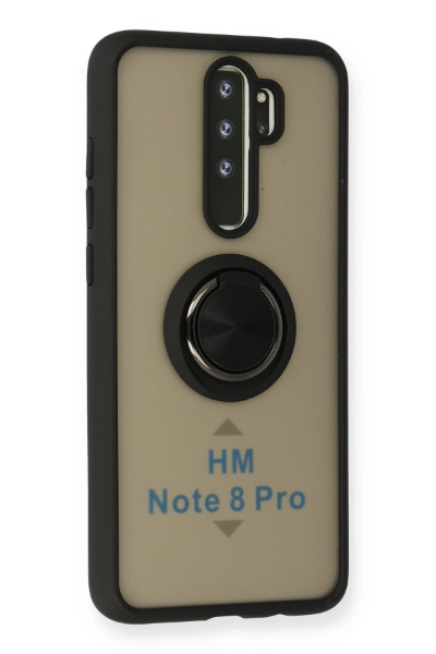 Newface Xiaomi Redmi Note 8 Pro Kılıf Montreal Yüzüklü Silikon Kapak - Siyah resmi