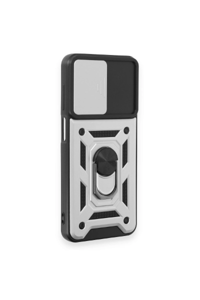 Newface Samsung Galaxy M14 5G Kılıf Pars Lens Yüzüklü Silikon - Gümüş resmi