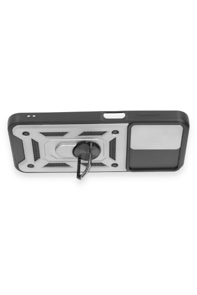 Newface Samsung Galaxy M14 5G Kılıf Pars Lens Yüzüklü Silikon - Gümüş resmi