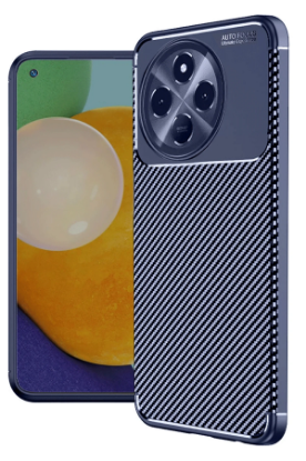 Newface Tecno Spark 30 Pro Kılıf Auto Focus Karbon Kapak - Lacivert resmi