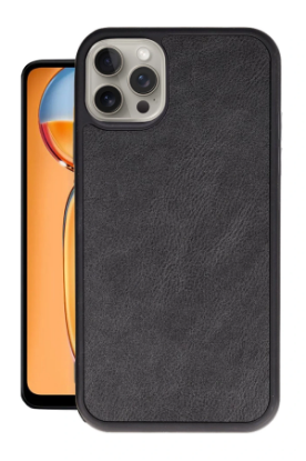 Newface iPhone 15 Pro Kılıf Aras Deri Kapak - Siyah resmi