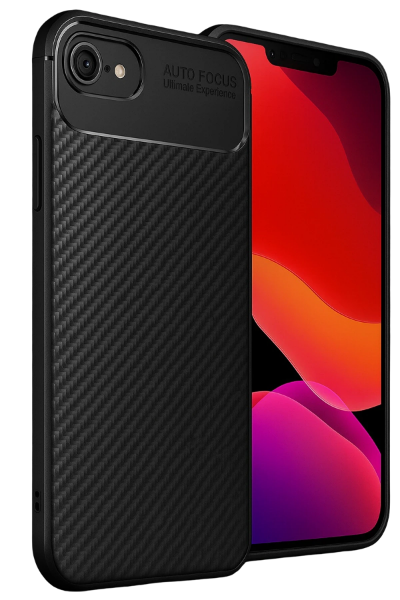 Newface iPhone 16E Kılıf Auto Focus Karbon Kapak - Siyah resmi