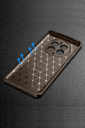 Newface Realme 12 Pro Plus Kılıf Auto Focus Karbon Kapak - Kahverengi resmi