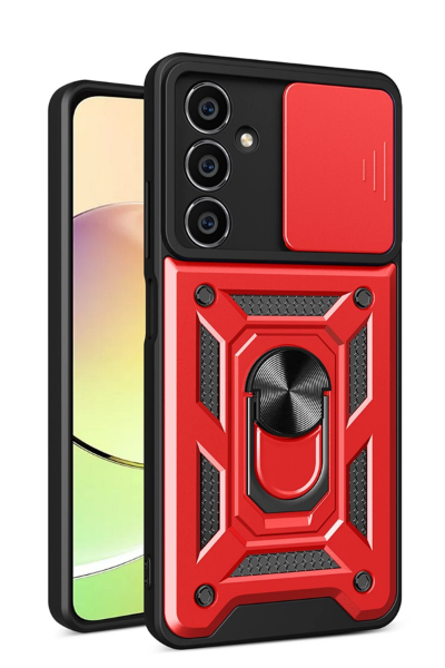 Newface Samsung Galaxy A05S Kılıf Pars Lens Yüzüklü Silikon - Kırmızı resmi