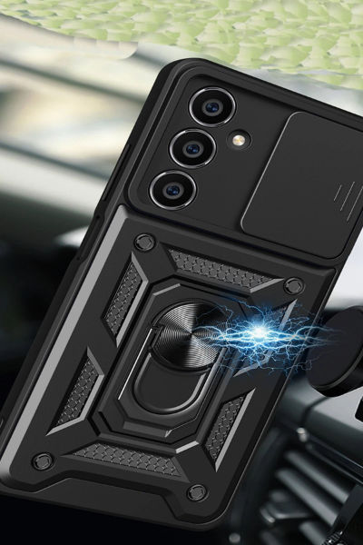 Newface Samsung Galaxy A05S Kılıf Pars Lens Yüzüklü Silikon - Kırmızı resmi