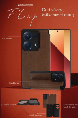 Newface Samsung Galaxy A35 5G Kılıf Flip Cover - Koyu Yeşil resmi