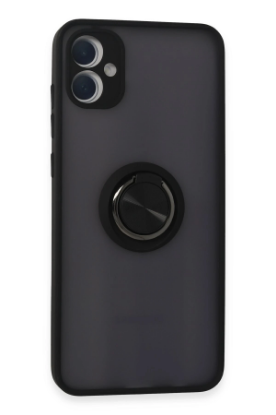 Newface Samsung Galaxy A05 Kılıf Montreal Yüzüklü Silikon Kapak - Siyah resmi