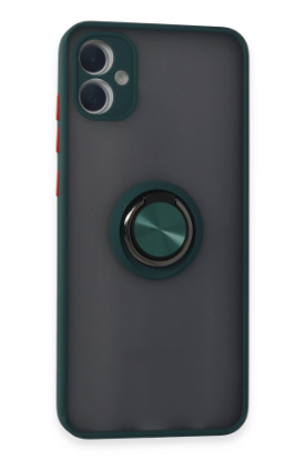 Newface Samsung Galaxy A05 Kılıf Montreal Yüzüklü Silikon Kapak - Yeşil resmi