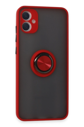 Newface Samsung Galaxy A05 Kılıf Montreal Yüzüklü Silikon Kapak - Kırmızı resmi