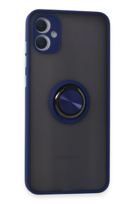 Newface Samsung Galaxy A05 Kılıf Montreal Yüzüklü Silikon Kapak - Lacivert resmi