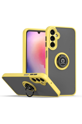 Newface Samsung Galaxy A05S Kılıf Montreal Yüzüklü Silikon Kapak - Sarı resmi