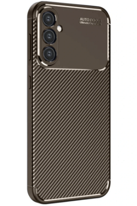Newface Samsung Galaxy A26 Kılıf Auto Focus Karbon Kapak - Kahverengi resmi