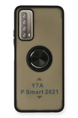 Newface Huawei P Smart 2021 Kılıf Montreal Yüzüklü Silikon Kapak - Siyah resmi