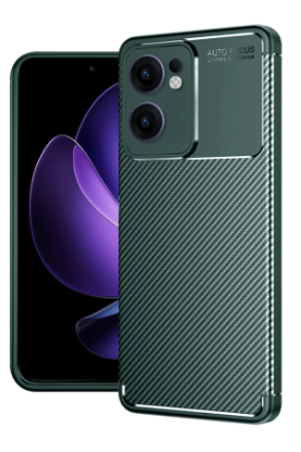 Newface Oppo Reno 13F Kılıf Auto Focus Karbon Kapak - Koyu Yeşil resmi