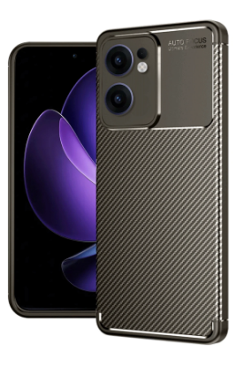 Newface Oppo Reno 13F Kılıf Auto Focus Karbon Kapak - Kahverengi resmi