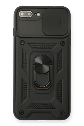 Newface iPhone 7 Plus Kılıf Pars Lens Yüzüklü Silikon - Siyah resmi