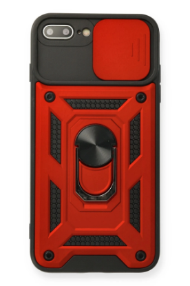 Newface iPhone 7 Plus Kılıf Pars Lens Yüzüklü Silikon - Kırmızı resmi