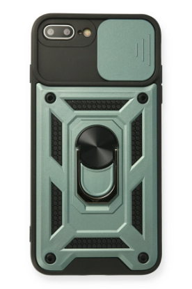 Newface iPhone 7 Plus Kılıf Pars Lens Yüzüklü Silikon - Yeşil resmi