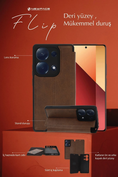 Newface Realme C65 Kılıf Flip Cover - Siyah resmi
