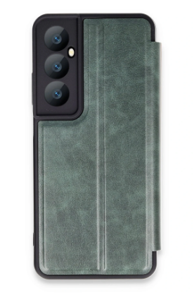 Newface Realme C65 Kılıf Flip Cover - Koyu Yeşil resmi