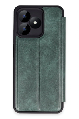 Newface Realme Note 50 4G Kılıf Flip Cover - Koyu Yeşil resmi