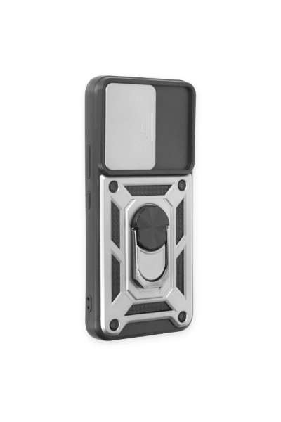 Newface Samsung Galaxy S24 Kılıf Pars Lens Yüzüklü Silikon - Gümüş resmi