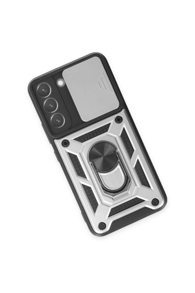 Newface Samsung Galaxy S24 Kılıf Pars Lens Yüzüklü Silikon - Gümüş resmi