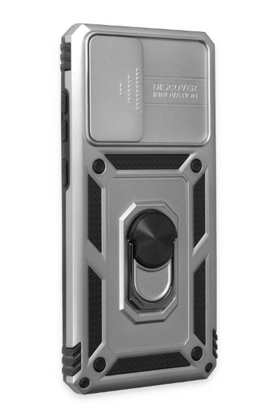 Newface Samsung Galaxy A52 Kılıf Pars Lens Yüzüklü Silikon - Gümüş resmi