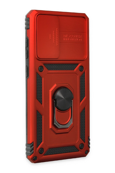 Newface Samsung Galaxy A72 Kılıf Pars Lens Yüzüklü Silikon - Kırmızı resmi