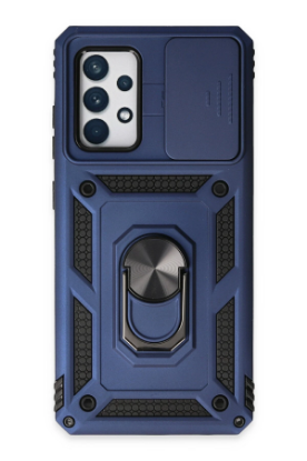 Newface Samsung Galaxy A72 Kılıf Pars Lens Yüzüklü Silikon - Lacivert resmi