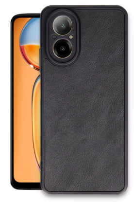 Newface Realme 12 Lite Kılıf Aras Deri Kapak - Siyah resmi