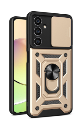 Newface Samsung Galaxy A25 5G Kılıf Pars Lens Yüzüklü Silikon - Gold resmi