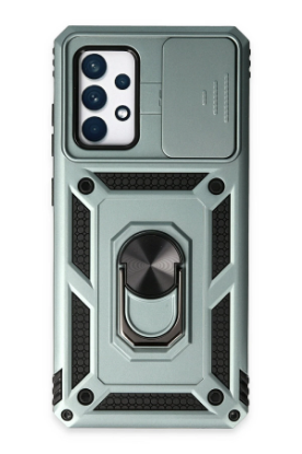 Newface Samsung Galaxy A72 Kılıf Pars Lens Yüzüklü Silikon - Yeşil resmi