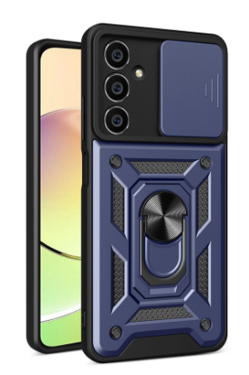 Newface Samsung Galaxy A35 5G Kılıf Pars Lens Yüzüklü Silikon - Lacivert resmi