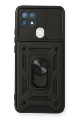 Newface Oppo A15 Kılıf Pars Lens Yüzüklü Silikon - Siyah resmi